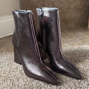 Marc Fisher Metallic Ankle Boots